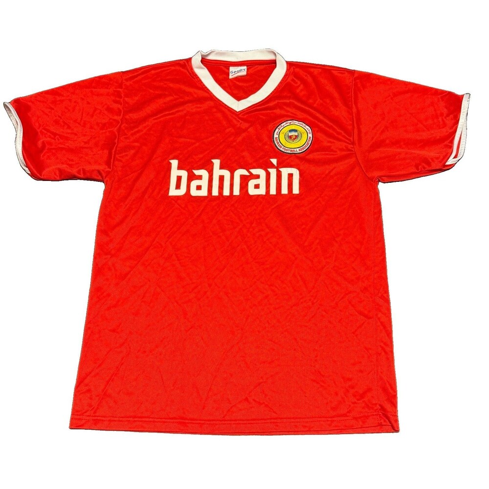 Vintage 2001 Bahrain Football Association Red Jersey Shirt Mens Medium Soccer